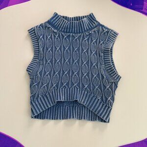 Zara Crop Sleeveless Turtleneck Sweater